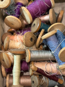 Antique French Wooden Bobbin/Spools