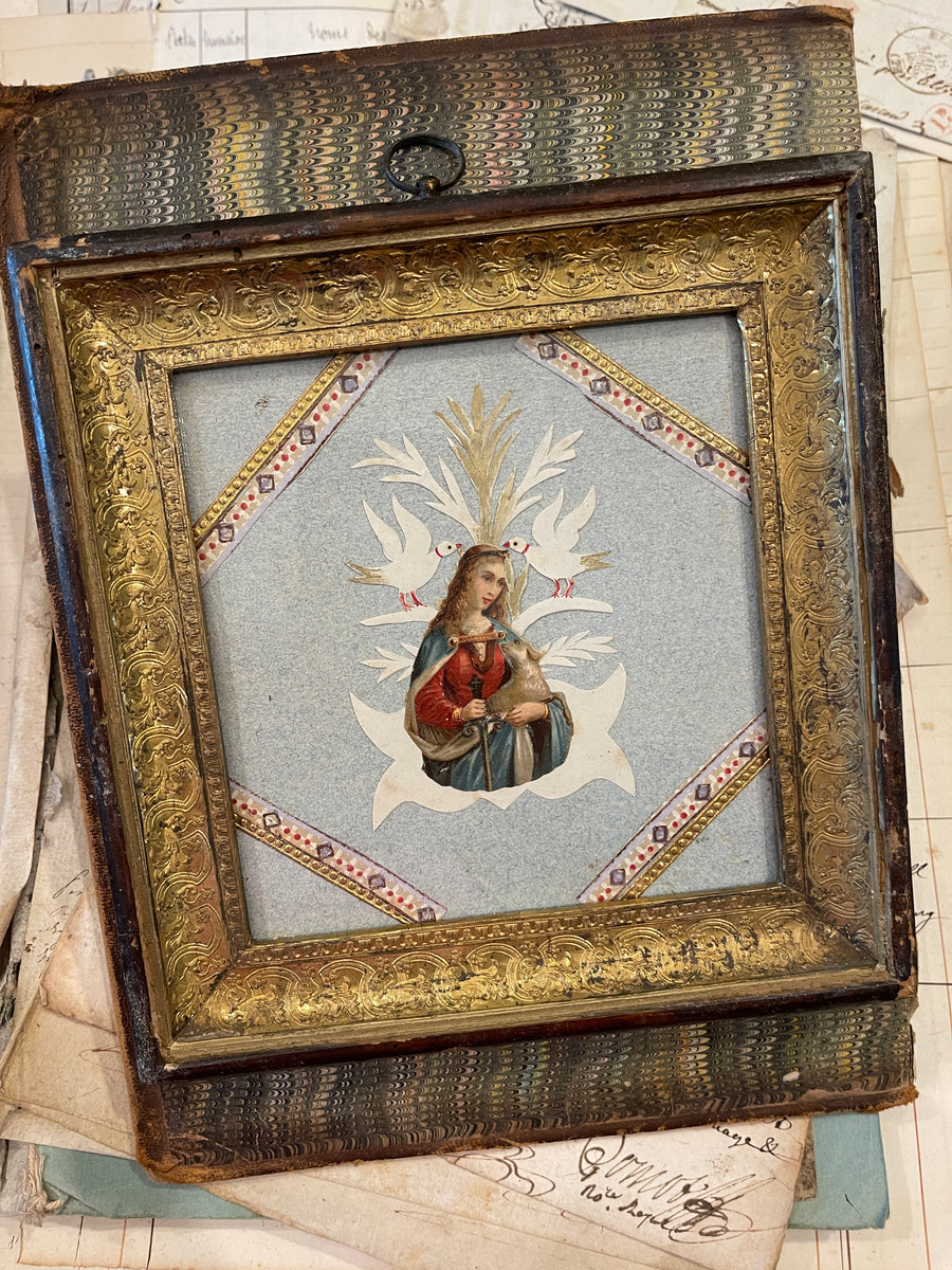 Mid 1800's Antique Italian Relic of St. Agnes – Monahan Papers