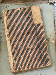 Antique French 1777 Papier Dominote Book - Red, White & Blue