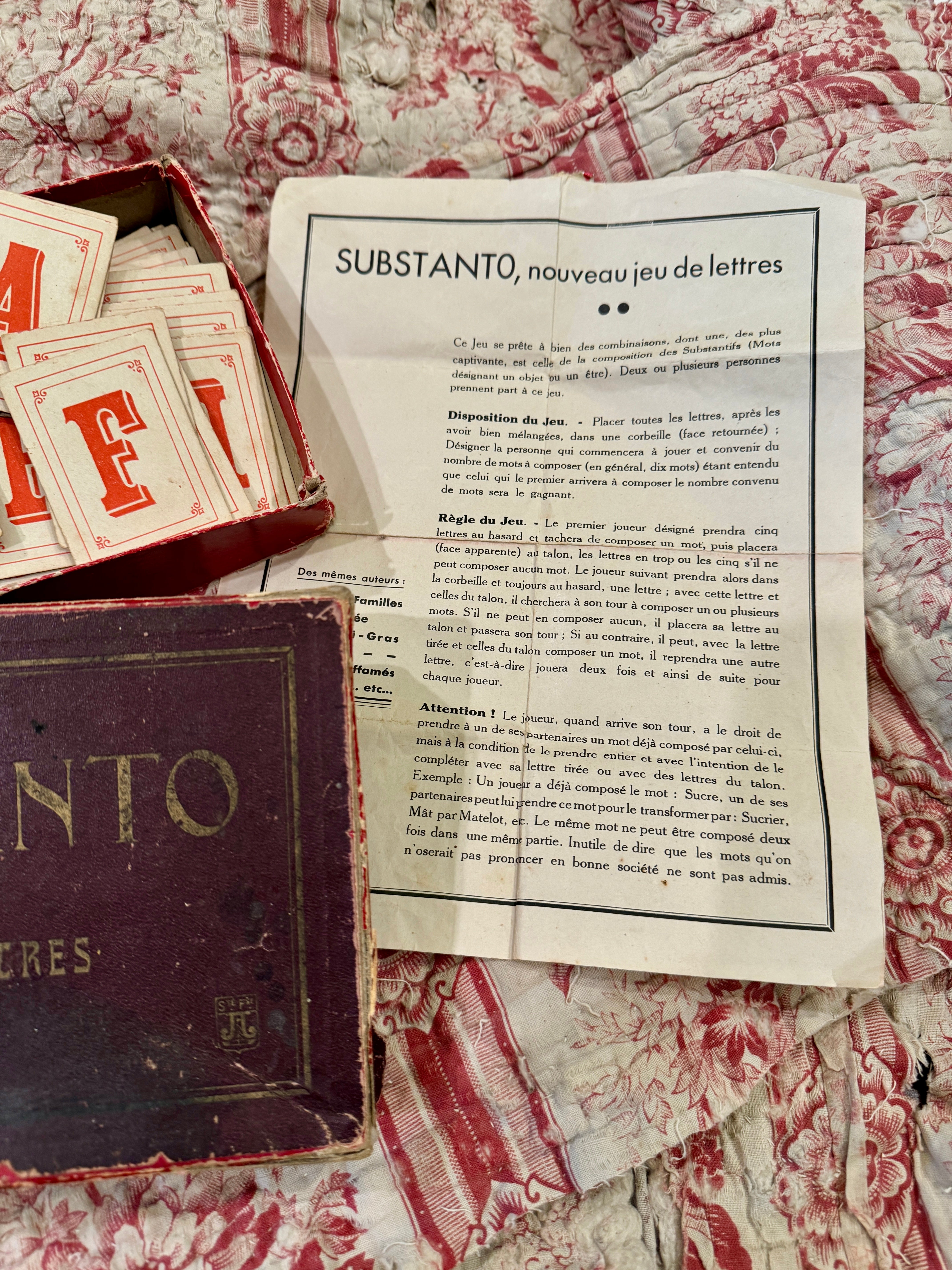 Antique French Substanto Jeu De Lettres Game