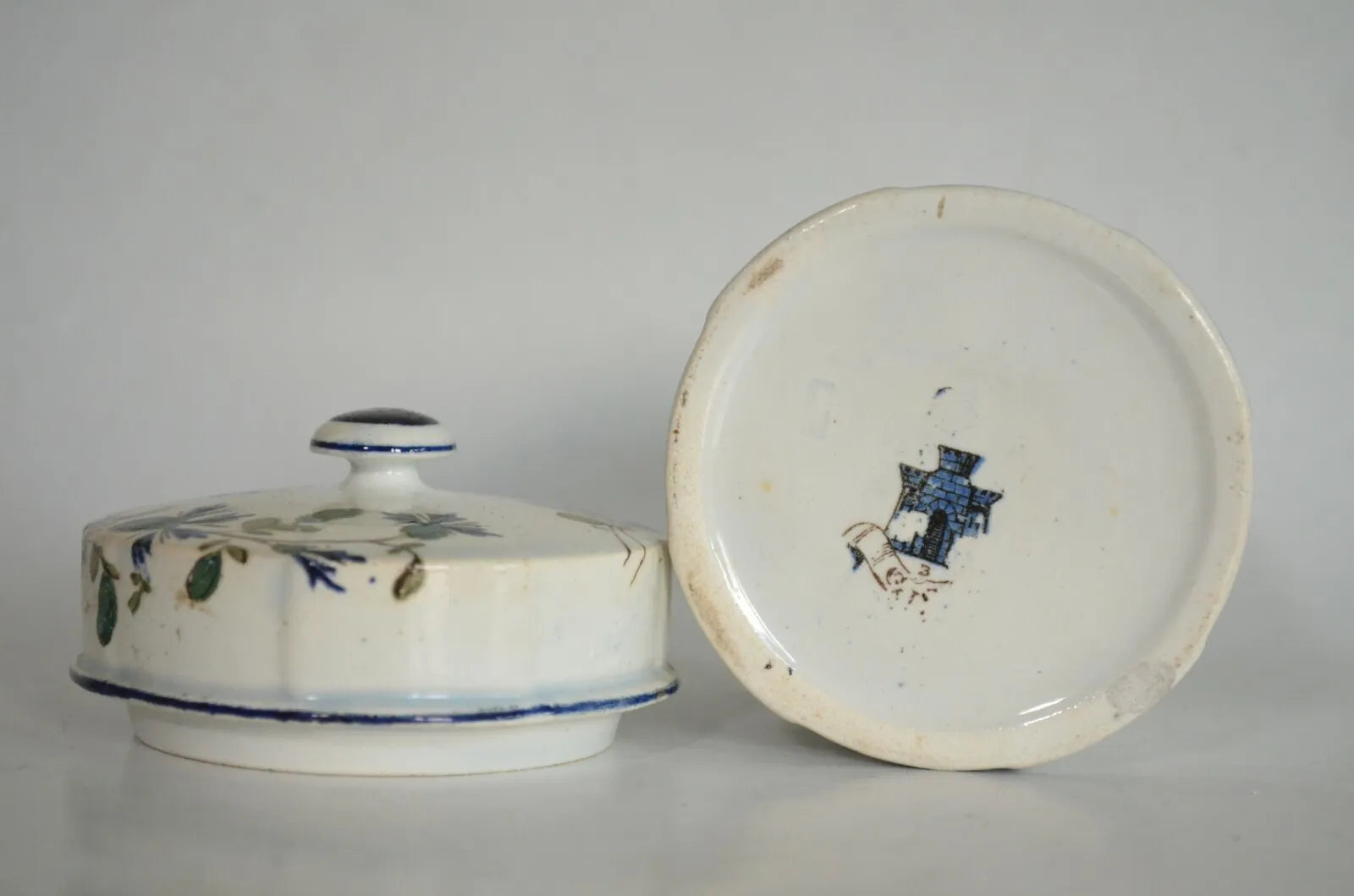 Antique French Gien Jar circa 1875