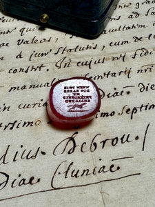 Antique Victorian Pink Glass Intaglio Loose Seal - Tassie