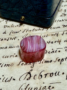 Antique Victorian Pink Glass Intaglio Loose Seal - Tassie