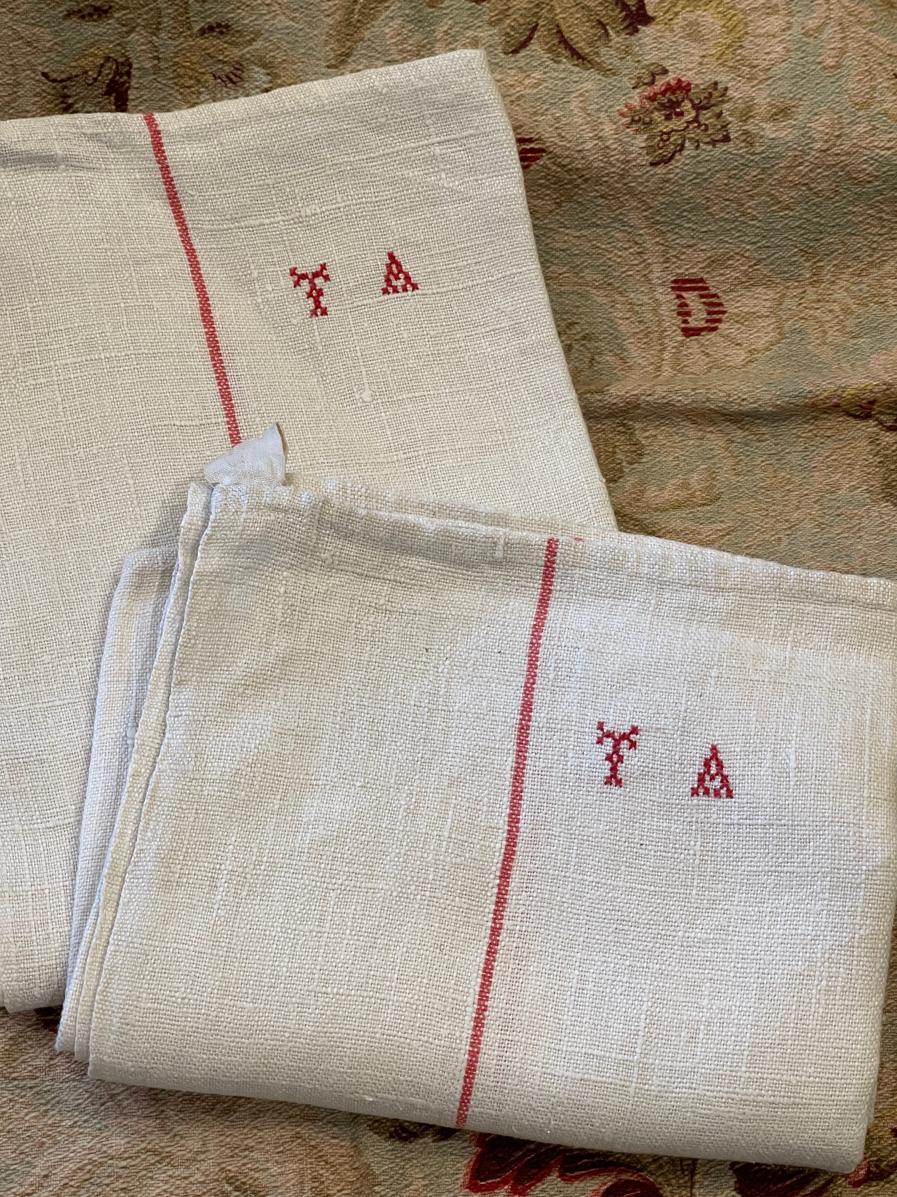 Antique Linen/Hemp Torchon from the Farm Stitched TA