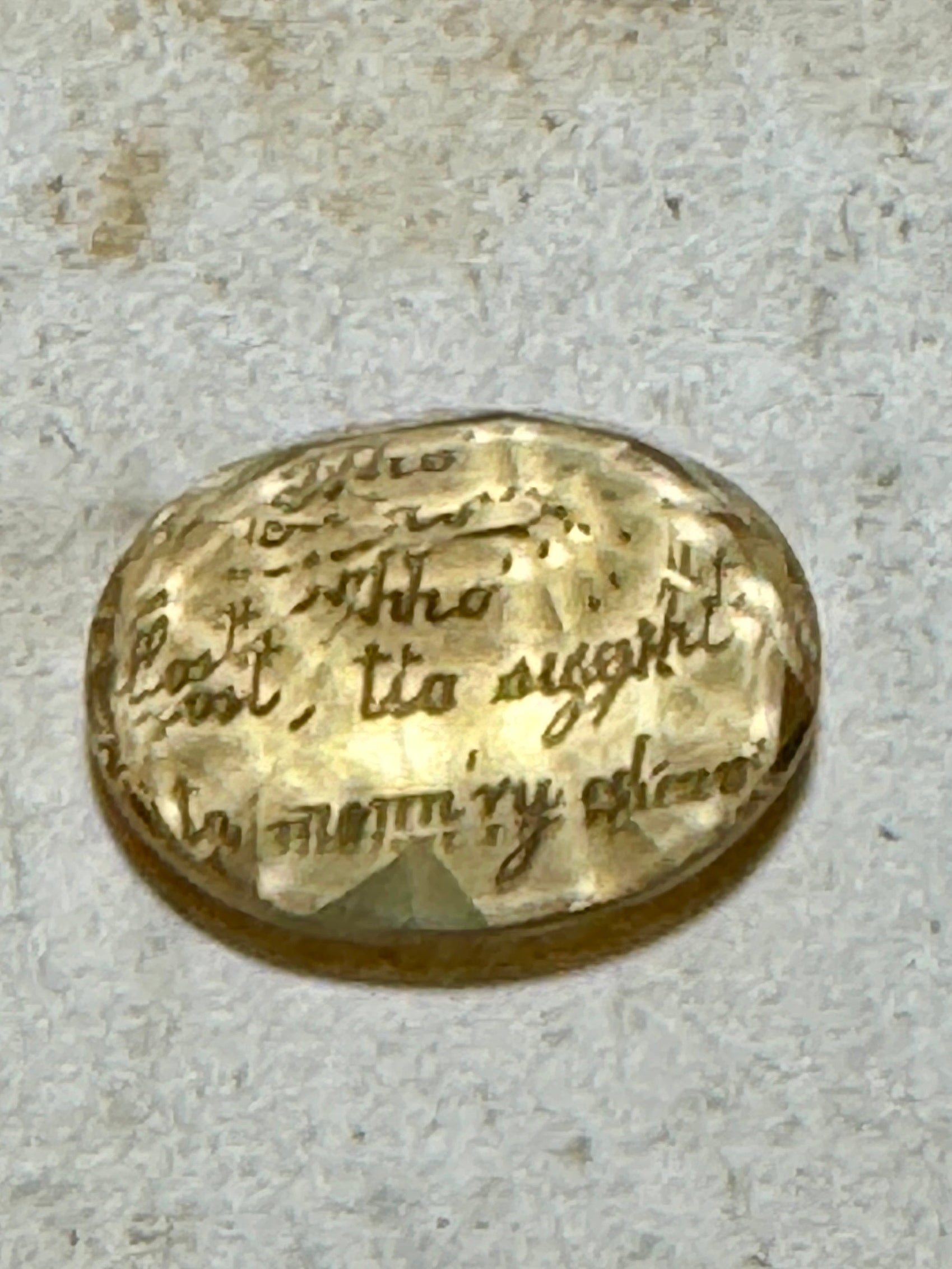 Anitque 1850s Victorian Cut Glass Motto Intaglio Seal