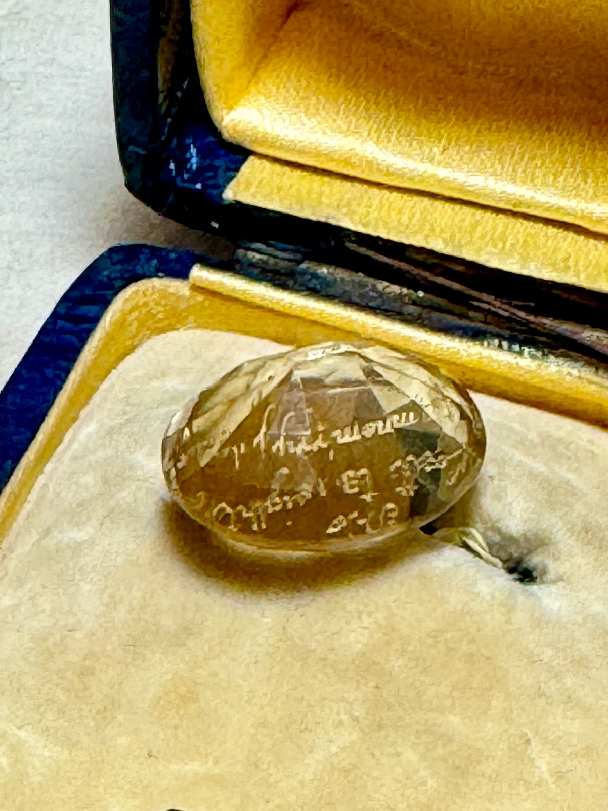 Anitque 1850s Victorian Cut Glass Motto Intaglio Seal