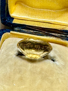 Anitque 1850s Victorian Cut Glass Motto Intaglio Seal