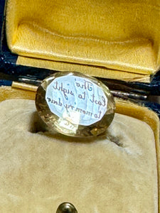 Anitque 1850s Victorian Cut Glass Motto Intaglio Seal