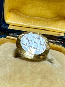 Anitque 1850s Victorian Cut Glass Motto Intaglio Seal
