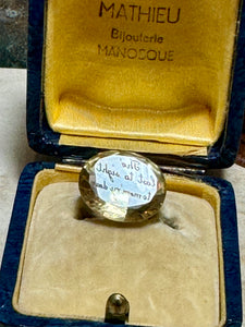 Anitque 1850s Victorian Cut Glass Motto Intaglio Seal