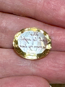 Anitque 1850s Victorian Cut Glass Motto Intaglio Seal