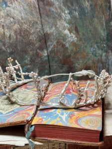 Antique 1800's French Wedding Hairpiece, Small Tiara or Crown