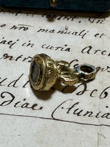 Anitque 1800s Georgian Citrine Motto Intaglio Seal - UNITY