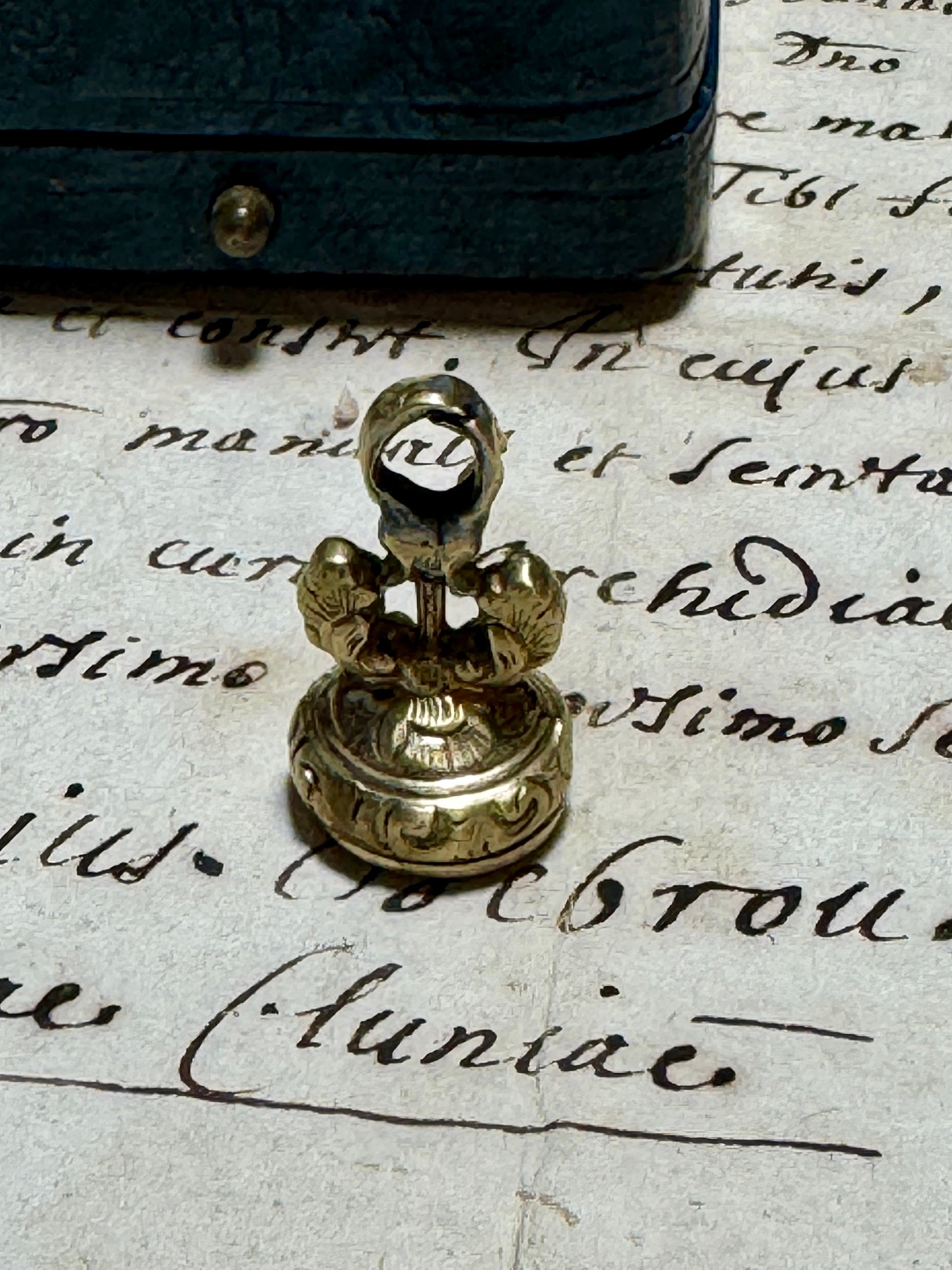 Anitque 1800s Georgian Citrine Motto Intaglio Seal - UNITY