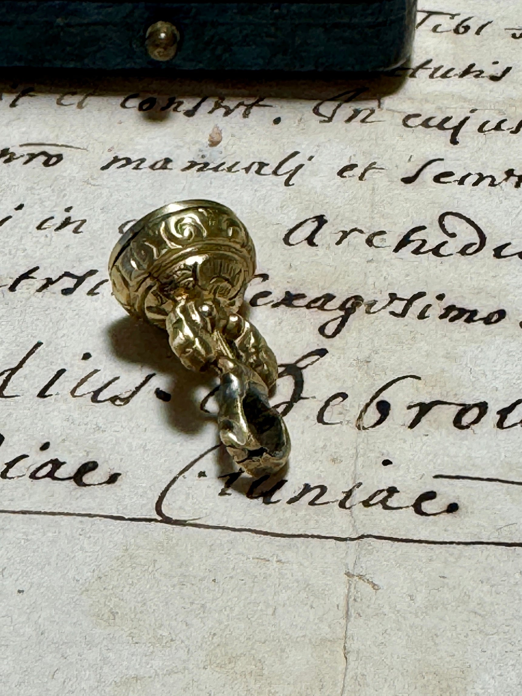 Anitque 1800s Georgian Citrine Motto Intaglio Seal - UNITY
