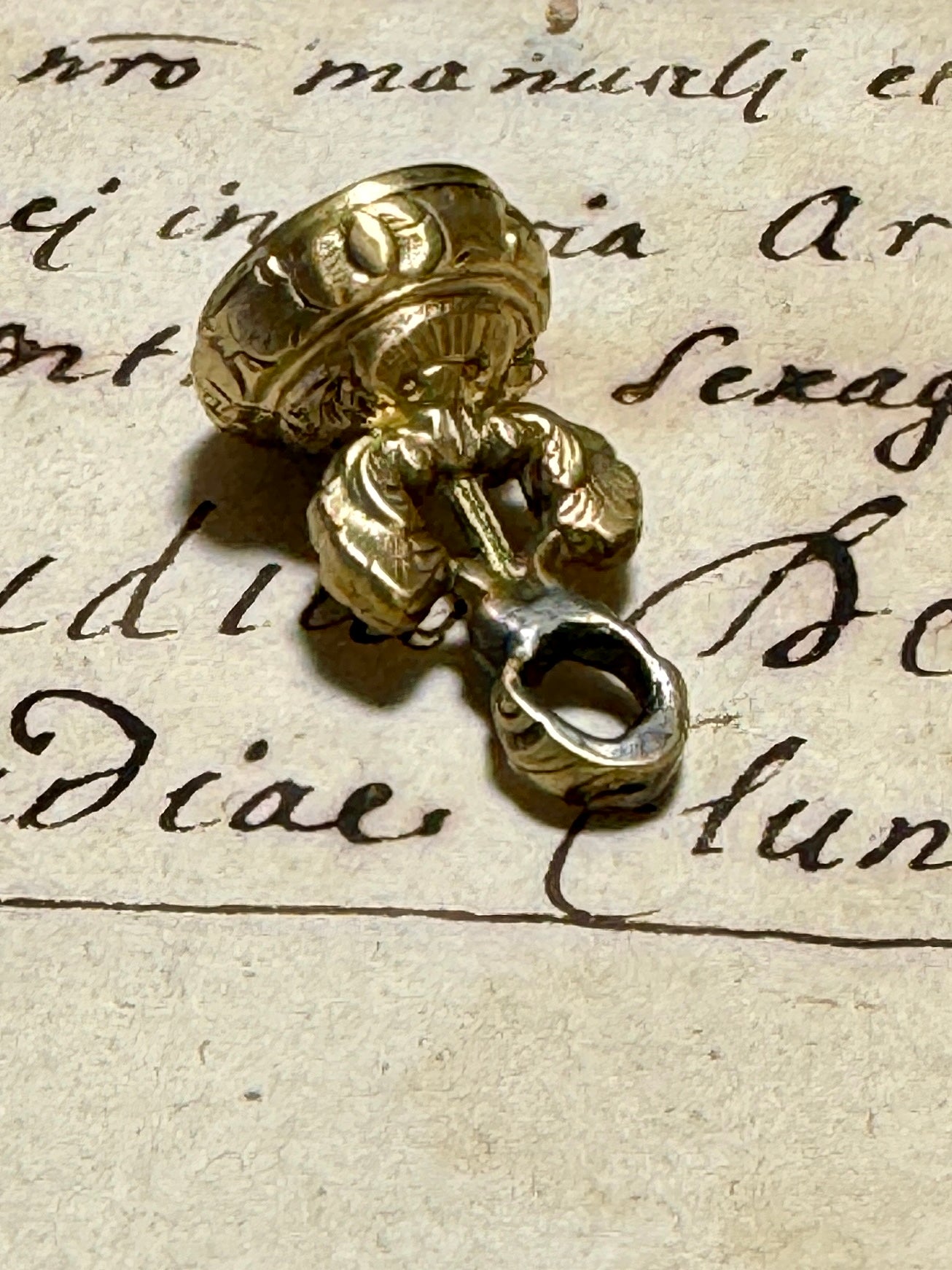 Anitque 1800s Georgian Citrine Motto Intaglio Seal - UNITY
