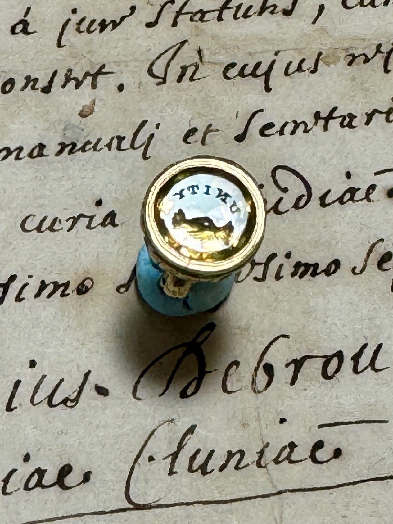 Anitque 1800s Georgian Citrine Motto Intaglio Seal - UNITY