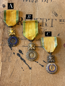 Antique circa 1870 French Medals for Valor and Discipline