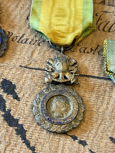 Antique circa 1870 French Medals for Valor and Discipline