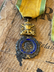 Antique circa 1870 French Medals for Valor and Discipline