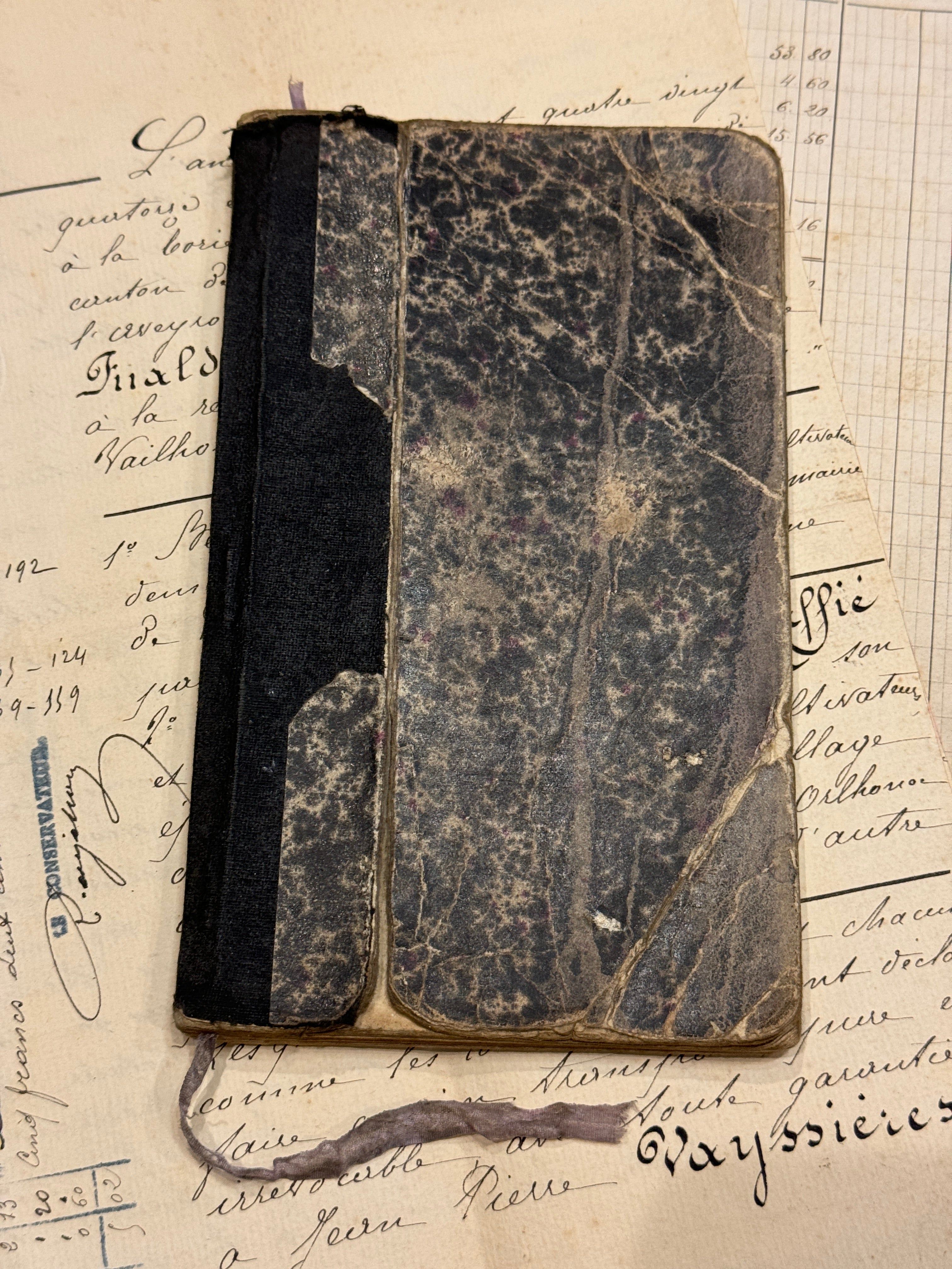 Vintage 1930's French Marbled Notebook