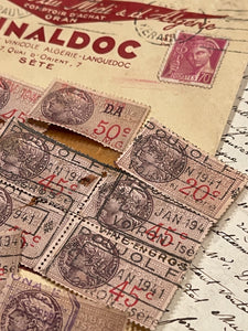 Antique VINALDOC French Envelope with Stamps