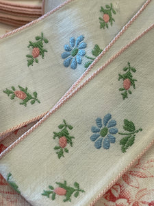 Vintage French Floral Ribbon Trim