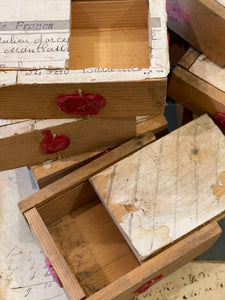 Vintage French Boxes with Red Seals