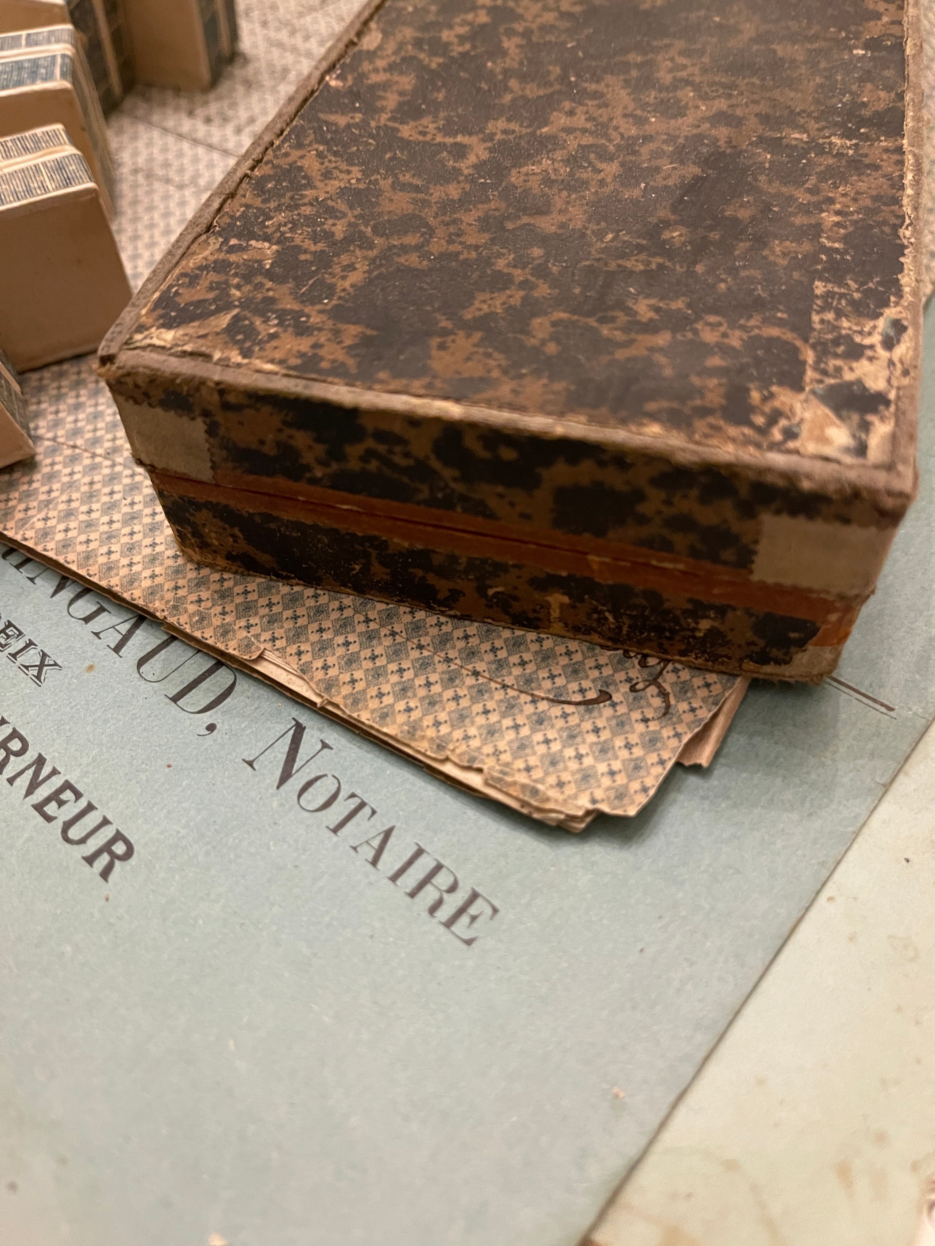 Original Rectangle Antique  French Paper Boxes
