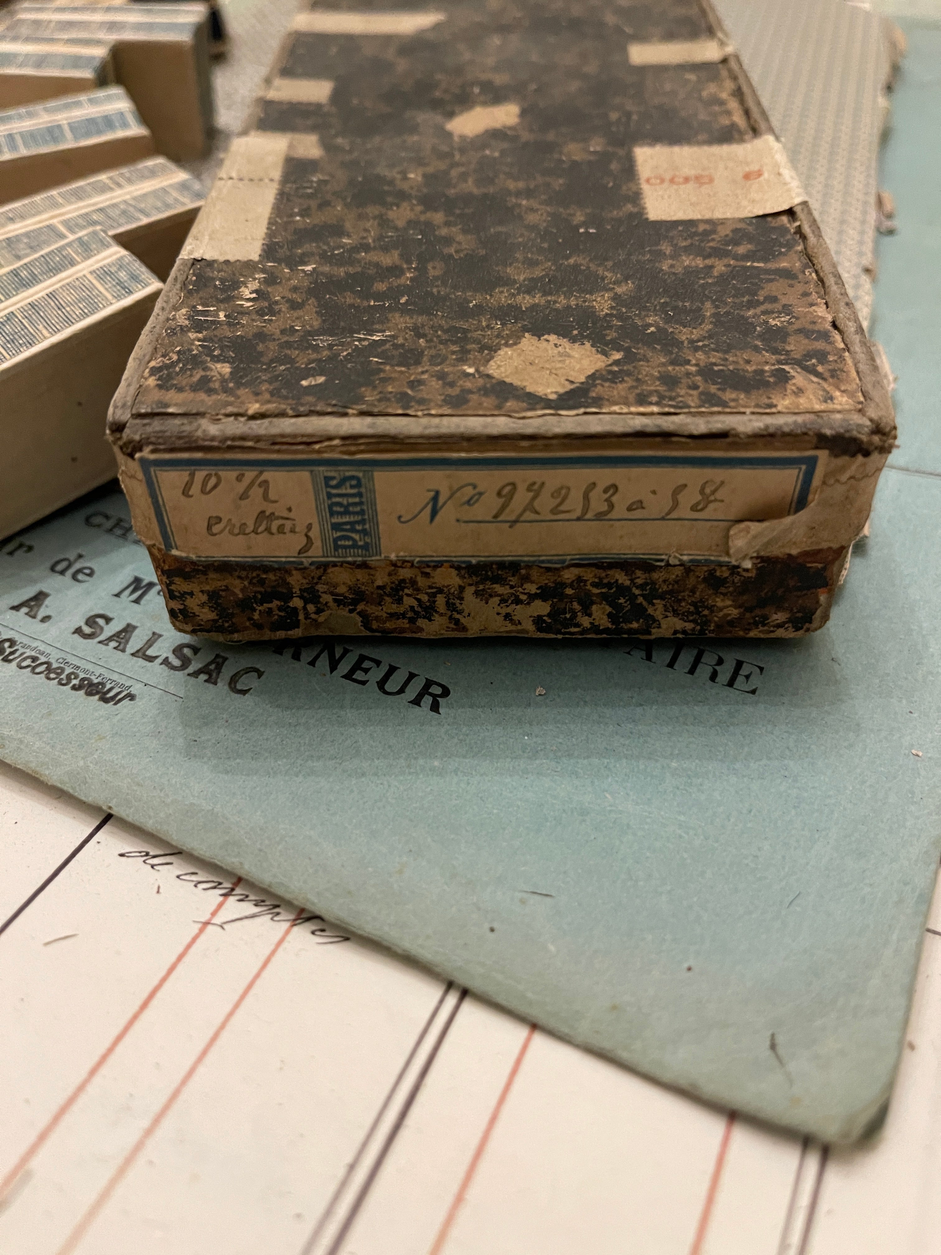 Original Rectangle Antique  French Paper Boxes