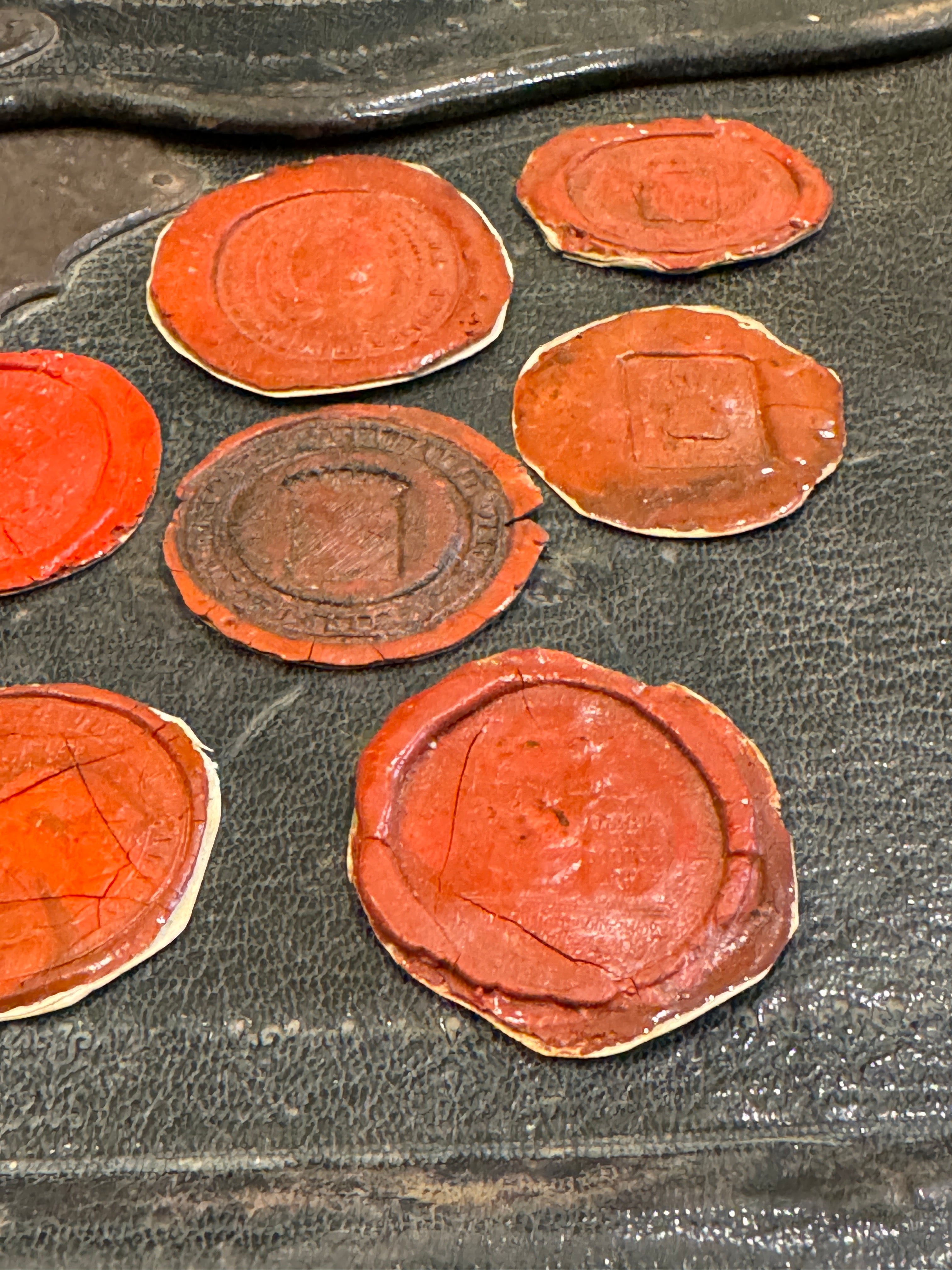Large French 1700's - 1800's Wax Seal Collection - Red