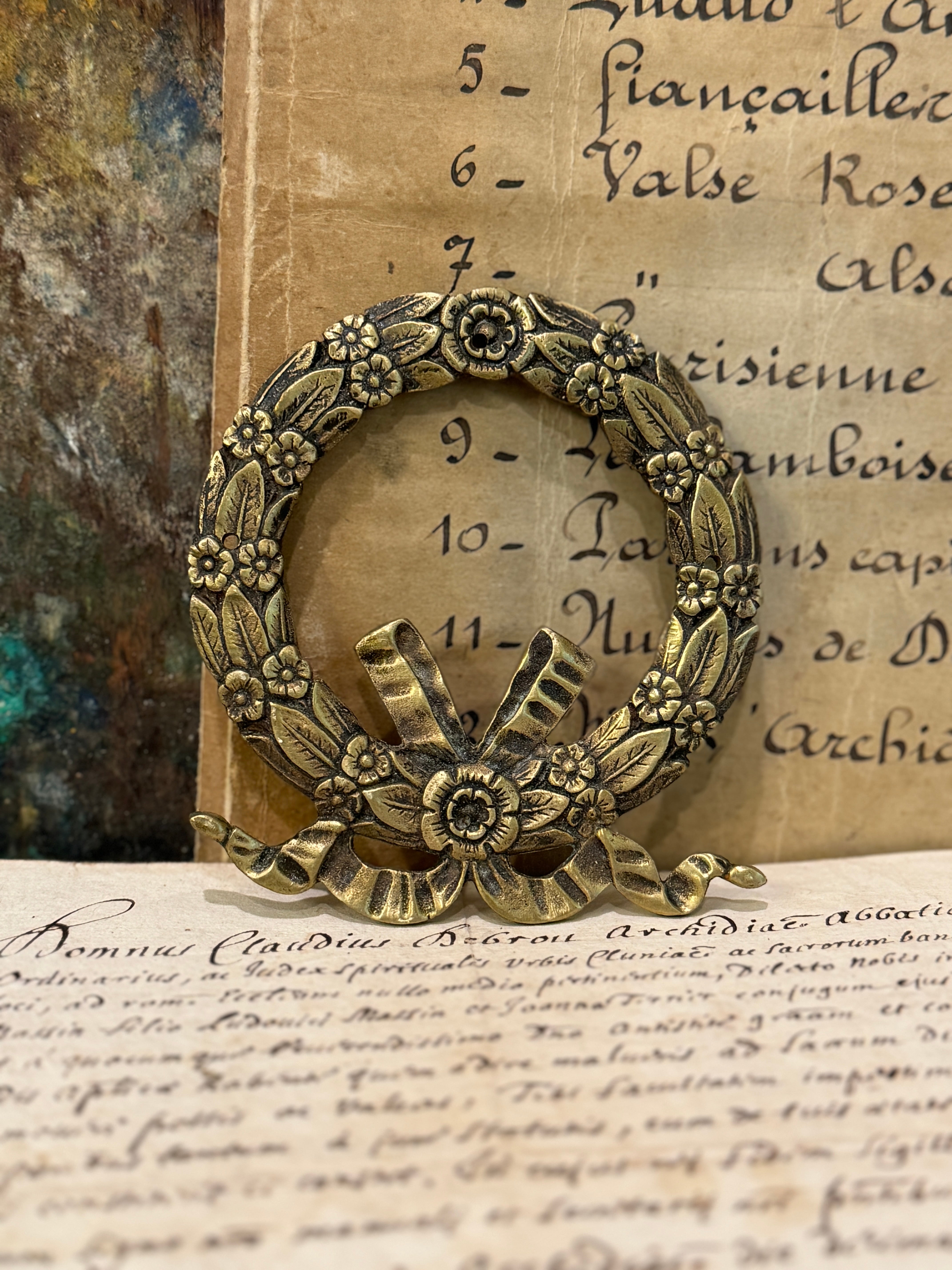 Lovely 19th Century Wreath Ormolu Mounts