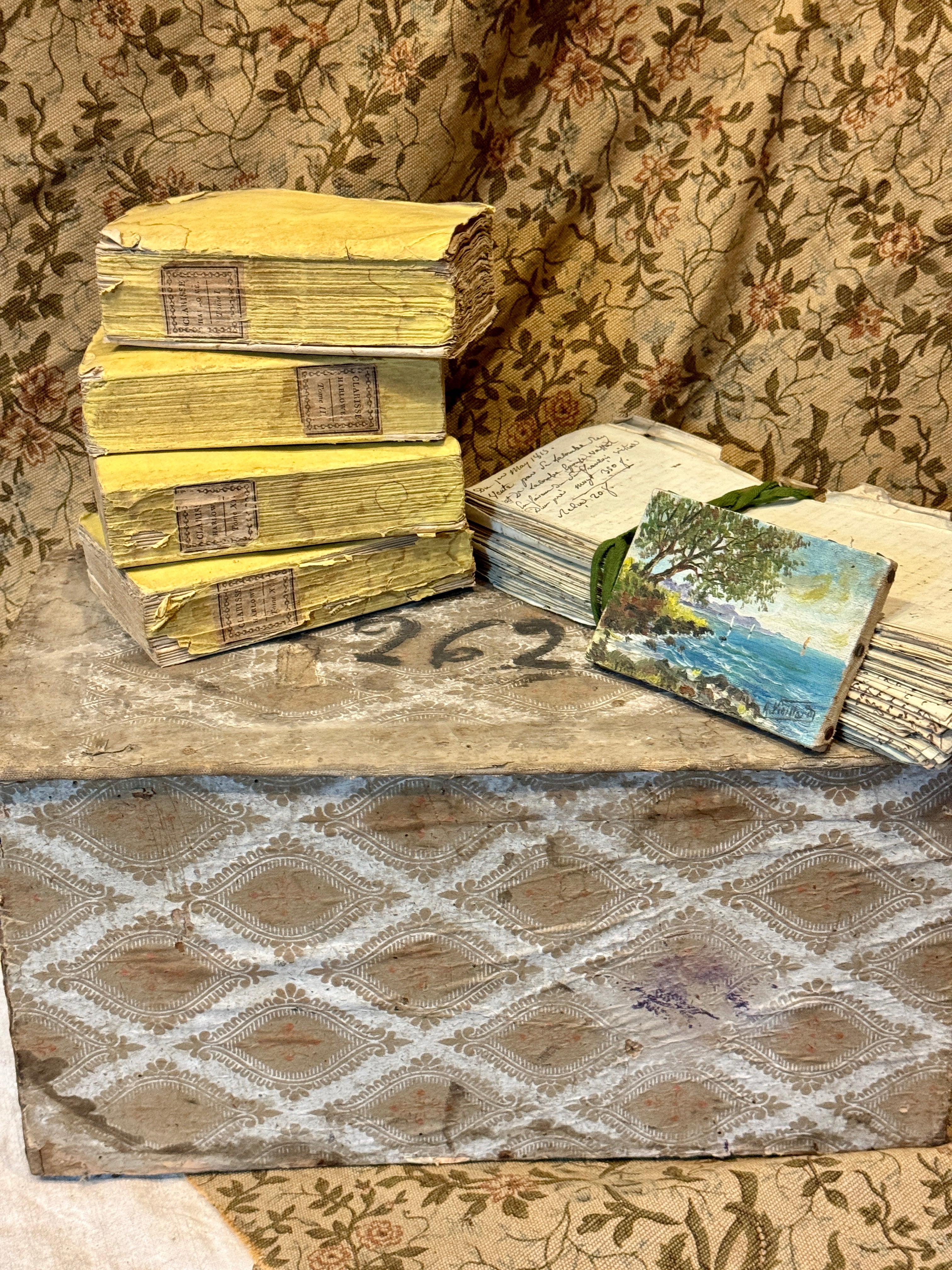 Antique Early 1800's French Deckled Edge Books