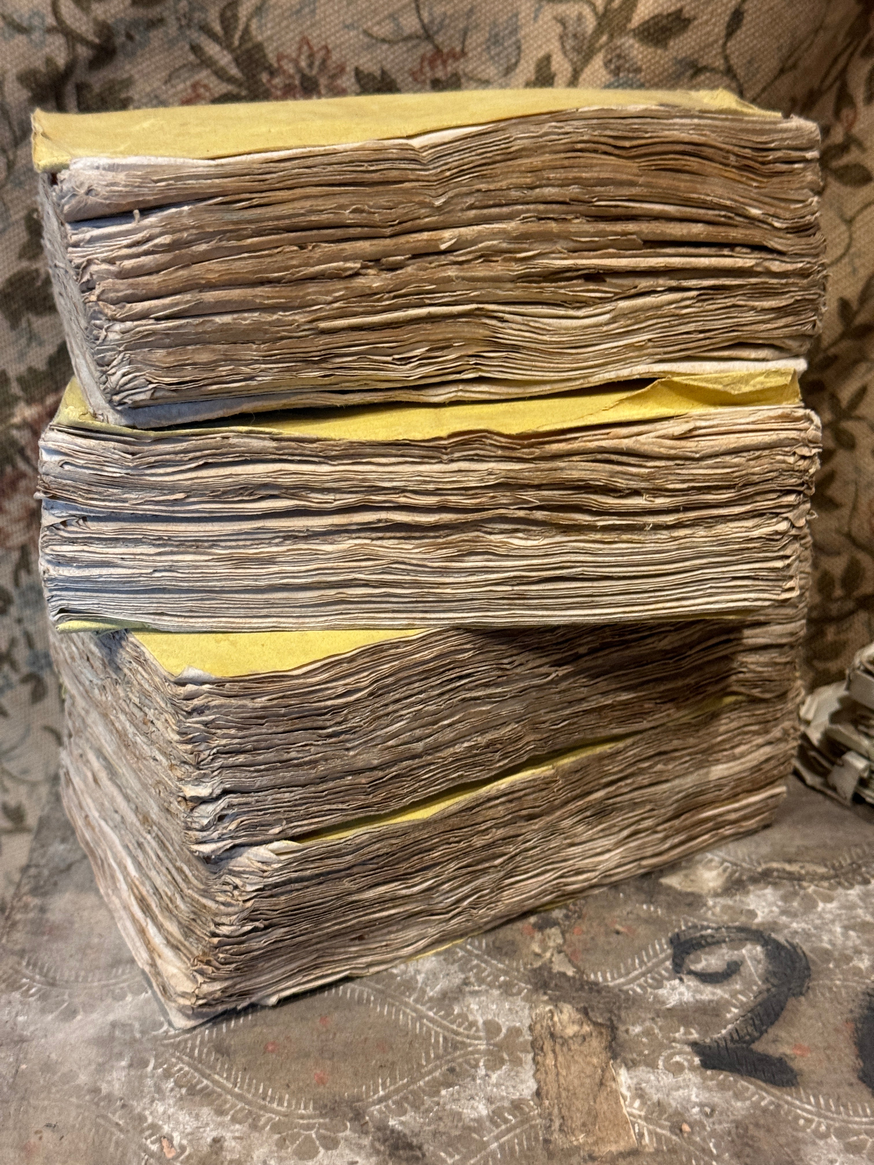 Antique Early 1800's French Deckled Edge Books
