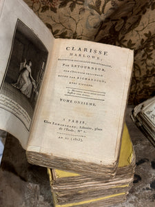 Antique Early 1800's French Deckled Edge Books