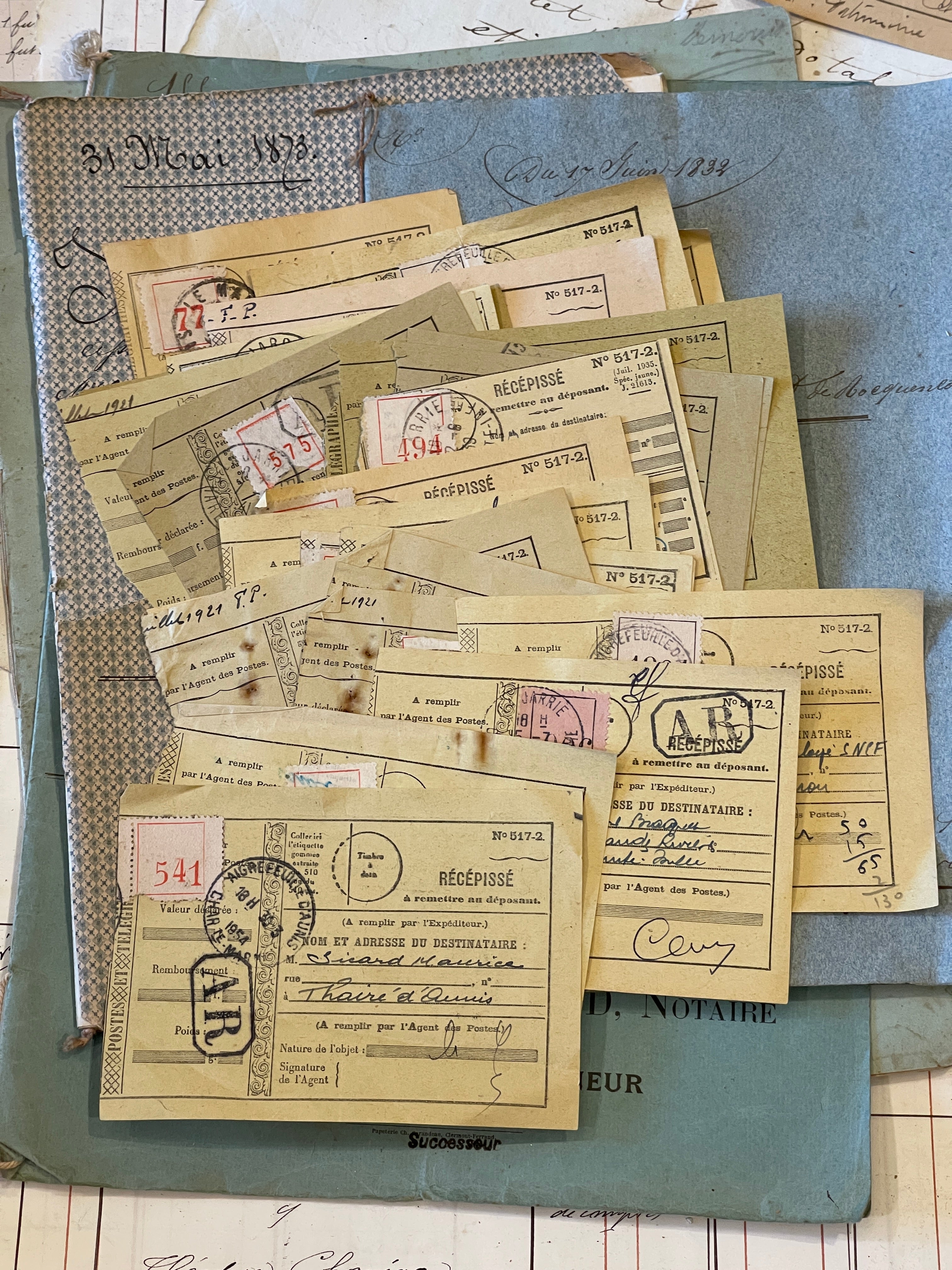 Antique YELLOWISH  French "Recepisse" - Receipts