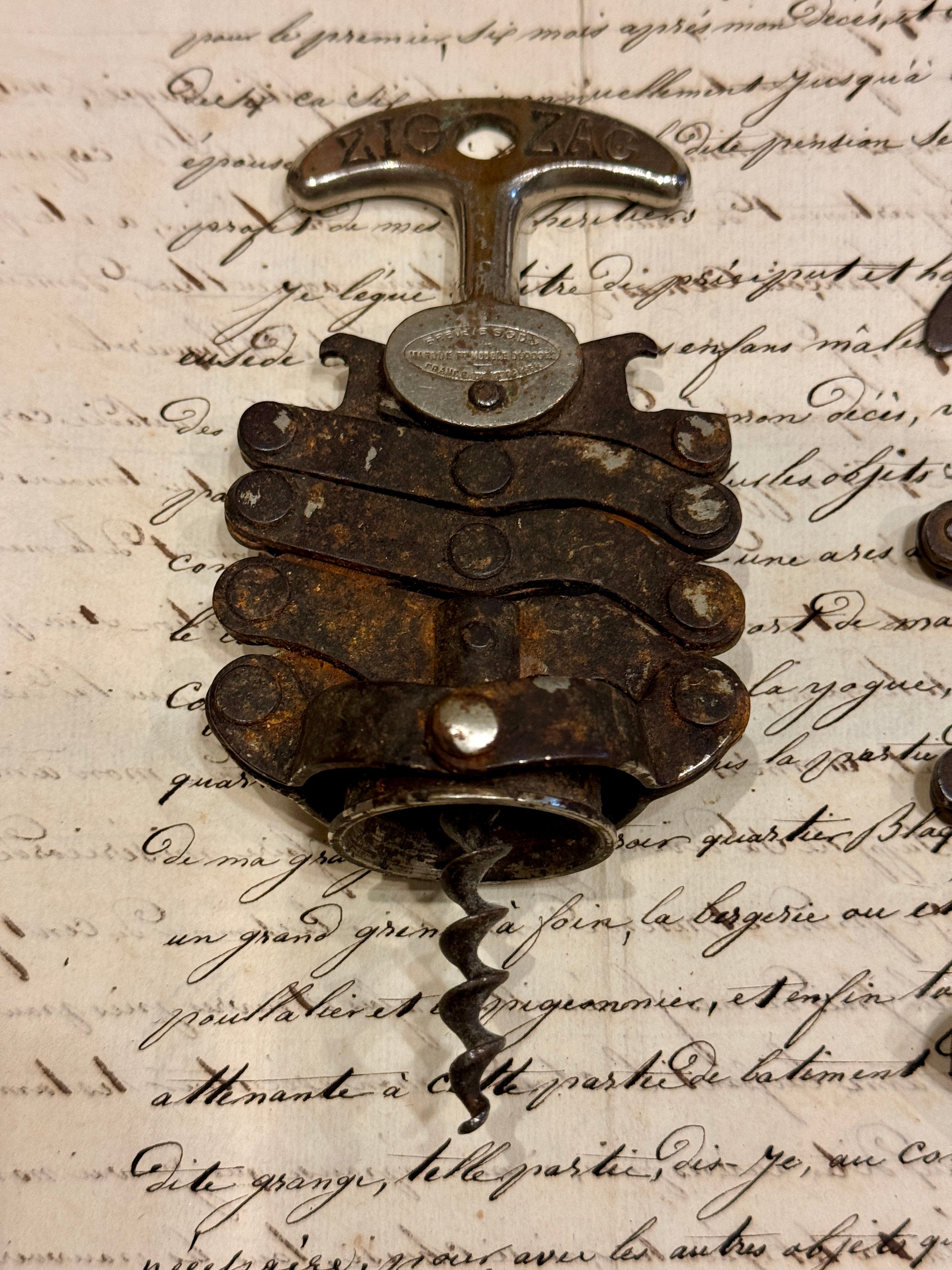 Vintage French ZIG ZAG Corkscrew