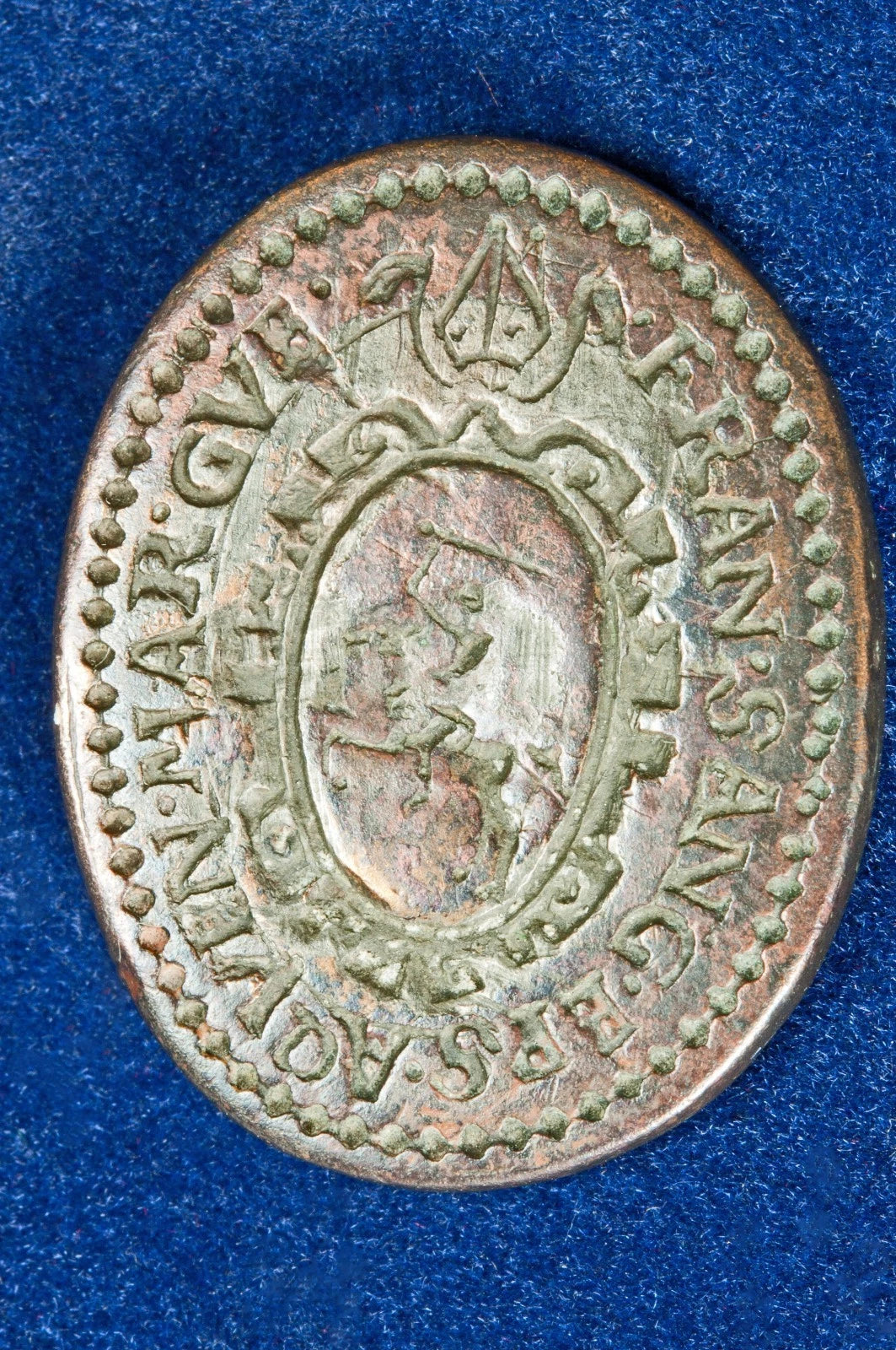 18th C Copper Bishop's Double-Sided Pocket Wax Seal
