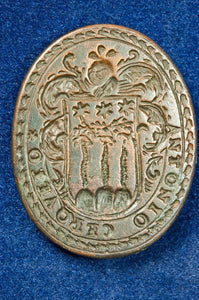 18th C Copper Bishop's Double-Sided Pocket Wax Seal