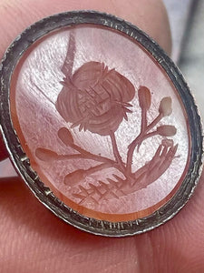 1700s Antique Georgian Carved Floral Carnelian Seal/Pendant
