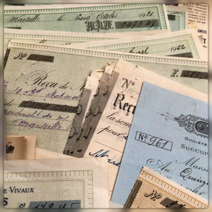 Set of 5 Assorted Antique French Receipts