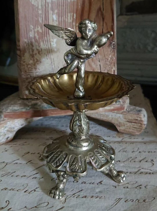Antique French Winged Cherub Fountain