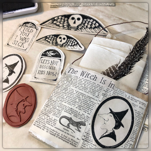 Red Rubber Halloween Unmounted Stamps