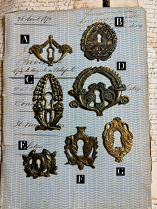 19th Century French Escutcheon Keyhole Covers - Q