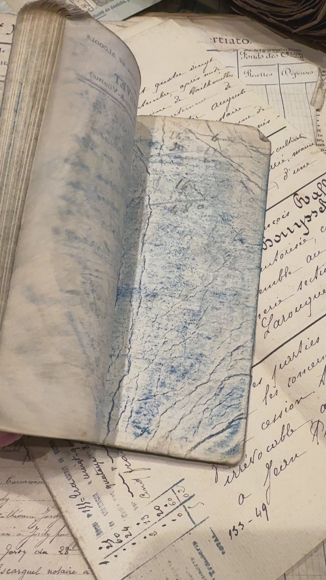 Vintage 1930's French Marbled Notebook
