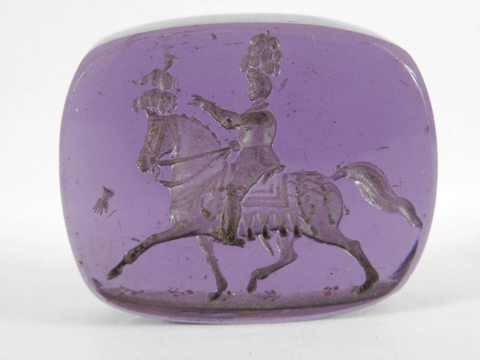 Antique 1800s Heraldic Coat Of Arms "The Gauntlet" Glass Wax Seal