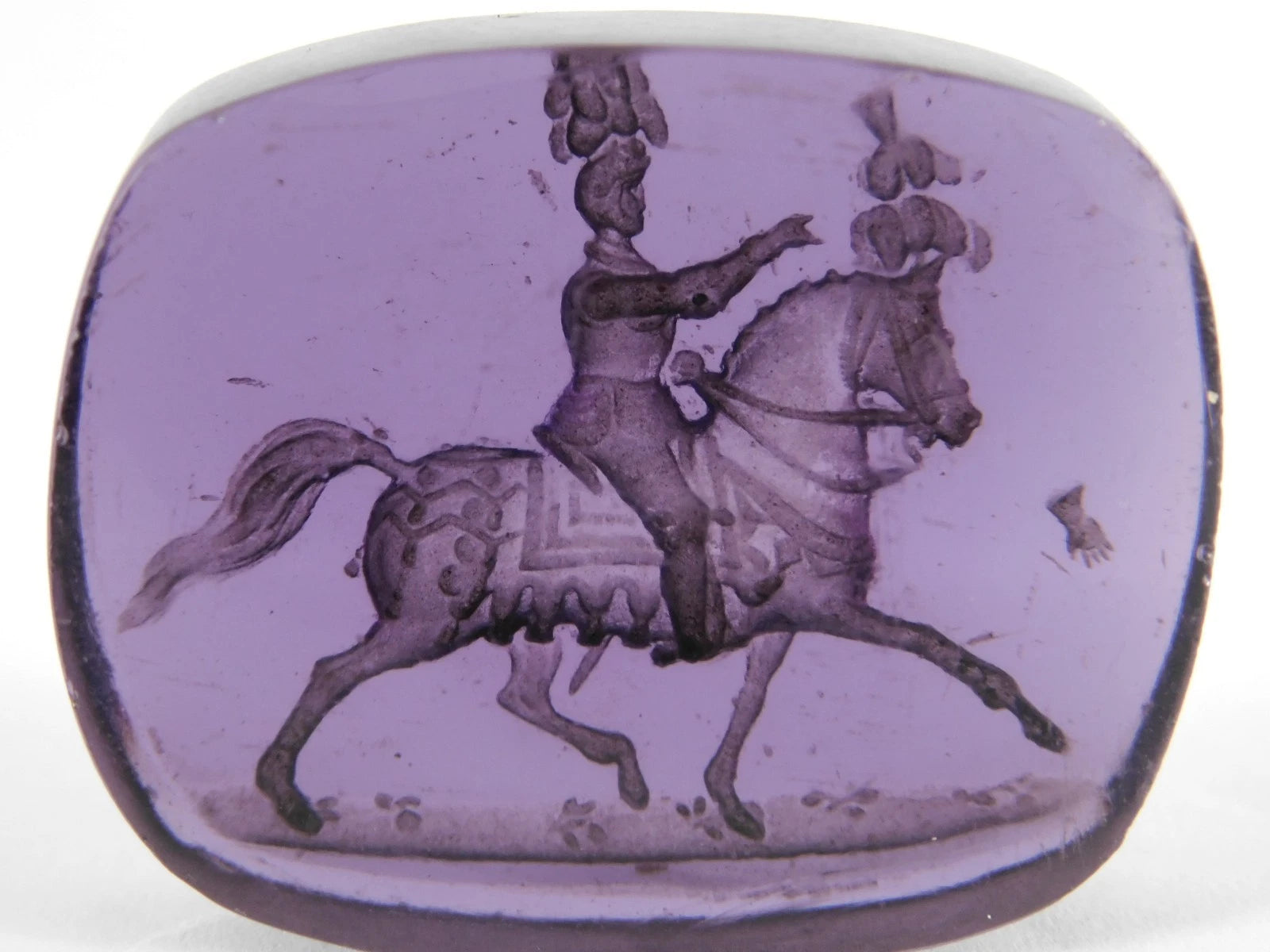 Antique 1800s Heraldic Coat Of Arms "The Gauntlet" Glass Wax Seal