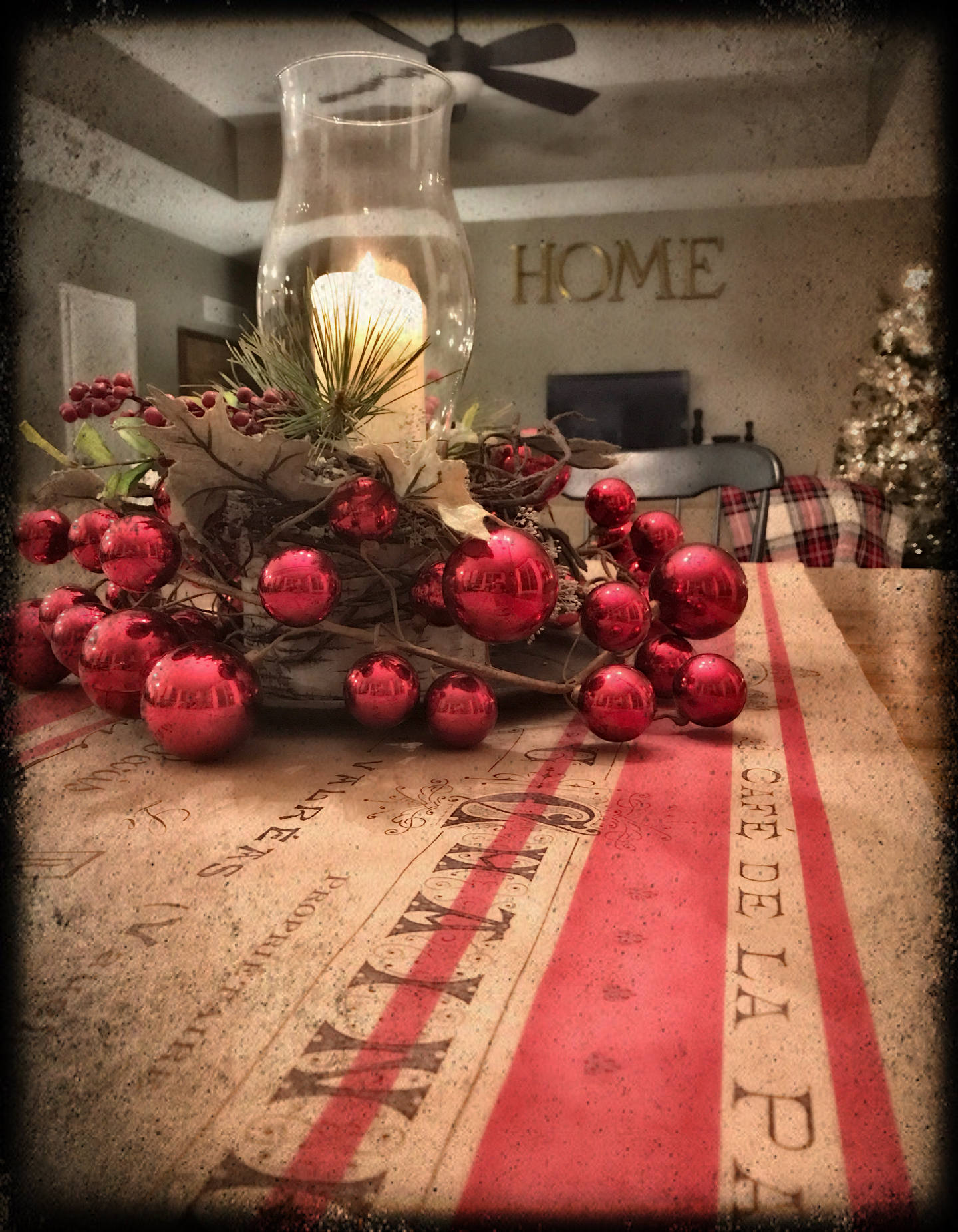 French Receipt Red Stripe "Grain Sack" LOOK - Wrapping Paper - Table Runner