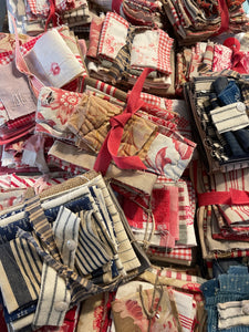 Antique French Red or Blue Scrap Bundles