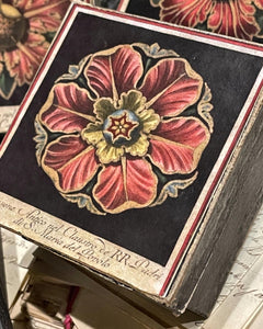 4" Square Italian Rosette Paper Mache Round Boxes